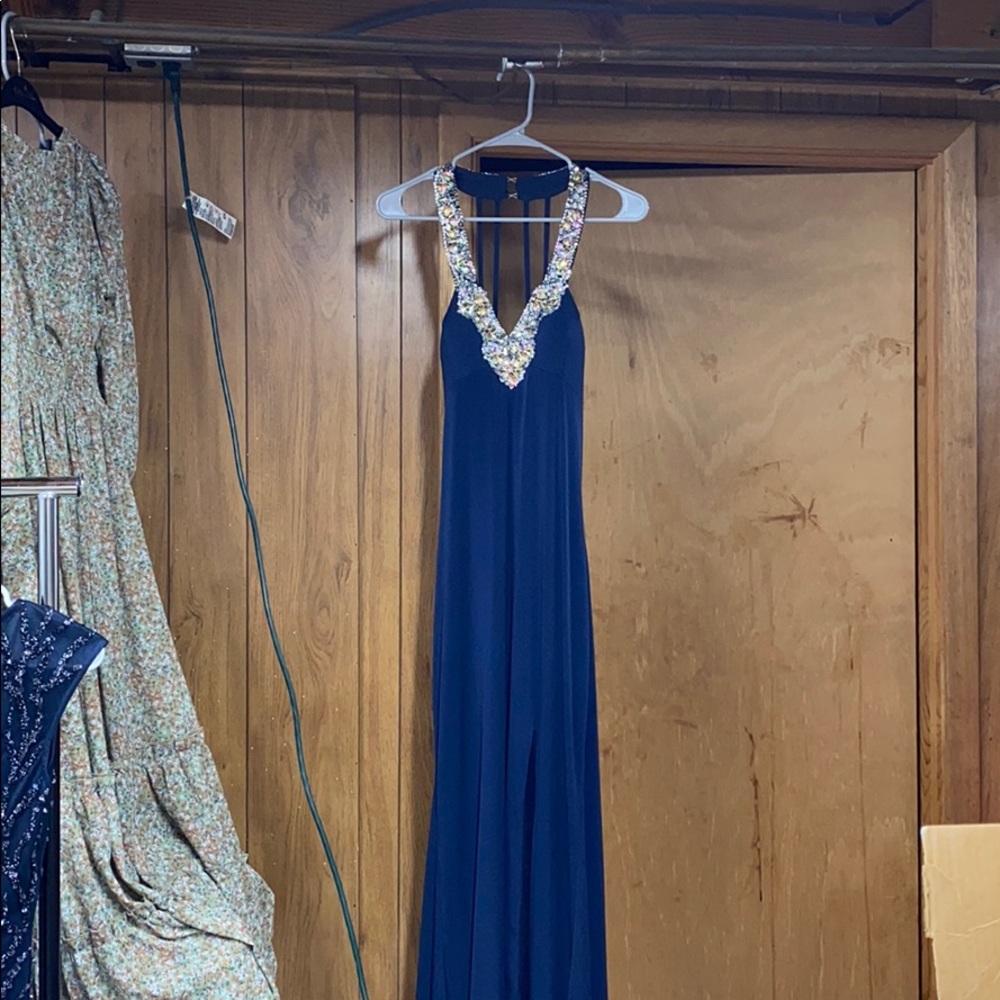 DARK BLUE PROM DRESS